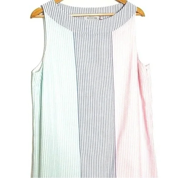 Vineyard Vines Kentucky Derby NWT Seersucker Shift Dress Multi Color Womens 16 - Picture 3 of 8